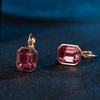 image:imageAustrian Crystal Octagon Leverback Drop Earrings for Women 14K Rose Gold Plated Hypoallergenic JewelryRose Pink