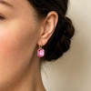 image:imageAustrian Crystal Octagon Leverback Drop Earrings for Women 14K Rose Gold Plated Hypoallergenic JewelryRose Pink