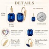 image:imageAustrian Crystal Octagon Leverback Drop Earrings for Women 14K Rose Gold Plated Hypoallergenic JewelrySapphire