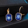 image:imageAustrian Crystal Octagon Leverback Drop Earrings for Women 14K Rose Gold Plated Hypoallergenic JewelrySapphire