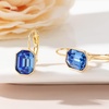 image:imageAustrian Crystal Octagon Leverback Drop Earrings for Women 14K Rose Gold Plated Hypoallergenic JewelrySapphire
