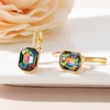 image:imageAustrian Crystal Octagon Leverback Drop Earrings for Women 14K Rose Gold Plated Hypoallergenic JewelryVitrail Medium
