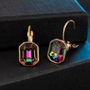 image:imageAustrian Crystal Octagon Leverback Drop Earrings for Women 14K Rose Gold Plated Hypoallergenic JewelryVitrail Medium