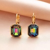 image:imageAustrian Crystal Octagon Leverback Drop Earrings for Women 14K Rose Gold Plated Hypoallergenic JewelryVitrail Medium