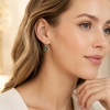 image:imageAustrian Crystal Octagon Leverback Drop Earrings for Women 14K Rose Gold Plated Hypoallergenic JewelryVitrail Medium