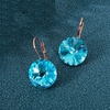 image:imageAustrian Crystal Round Drop Earrings for Women 14K Gold Plated Hypoallergenic Leverback Hoop EarringsBlue