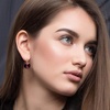 image:imageAustrian Crystal Round Drop Earrings for Women 14K Gold Plated Hypoallergenic Leverback Hoop EarringsPurple