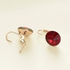 image:imageAustrian Crystal Round Drop Earrings for Women 14K Gold Plated Hypoallergenic Leverback Hoop EarringsRed
