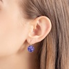 image:imageAustrian Crystal Round Drop Earrings for Women 14K Gold Plated Hypoallergenic Leverback Hoop EarringsTanzanite