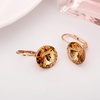 image:imageAustrian Crystal Round Drop Earrings for Women 14K Gold Plated Hypoallergenic Leverback Hoop EarringsYellow