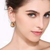 image:imageAustrian Crystal Round Drop Earrings for Women 14K Gold Plated Hypoallergenic Leverback Hoop EarringsYellow