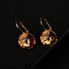 image:imageAustrian Crystal Round Drop Earrings for Women 14K Gold Plated Hypoallergenic Leverback Hoop EarringsYellow