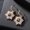 image:imageAustrian Crystal Snowflake Drop Dangle Earrings for Women Dangling Christmas Earrings 14K Gold Plated Hypoallergenic JewelryBlack