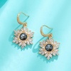image:imageAustrian Crystal Snowflake Drop Dangle Earrings for Women Dangling Christmas Earrings 14K Gold Plated Hypoallergenic JewelryBlack