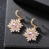 image:imageAustrian Crystal Snowflake Drop Dangle Earrings for Women Dangling Christmas Earrings 14K Gold Plated Hypoallergenic JewelryPink