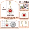 image:imageAustrian Crystal Snowflake Drop Dangle Earrings for Women Dangling Christmas Earrings 14K Gold Plated Hypoallergenic JewelryRed