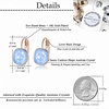 image:imageAustrian Crystal Square Cushion Drop Leverback Earrings for Women 14K Rose Gold Plated Hypoallergenic JewelryAir Blue Opal