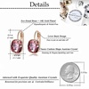 image:imageAustrian Crystal Square Cushion Drop Leverback Earrings for Women 14K Rose Gold Plated Hypoallergenic JewelryAntique Pink