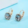 image:imageAustrian Crystal Square Cushion Drop Leverback Earrings for Women 14K Rose Gold Plated Hypoallergenic JewelryBlack