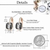 image:imageAustrian Crystal Square Cushion Drop Leverback Earrings for Women 14K Rose Gold Plated Hypoallergenic JewelryBlack