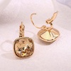 image:imageAustrian Crystal Square Cushion Drop Leverback Earrings for Women 14K Rose Gold Plated Hypoallergenic JewelryLight Topaz