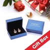 image:imageAustrian Crystal Square Cushion Drop Leverback Earrings for Women 14K Rose Gold Plated Hypoallergenic JewelryRainbow