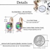 image:imageAustrian Crystal Square Cushion Drop Leverback Earrings for Women 14K Rose Gold Plated Hypoallergenic JewelryRainbow