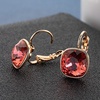 image:imageAustrian Crystal Square Cushion Drop Leverback Earrings for Women 14K Rose Gold Plated Hypoallergenic JewelryRed