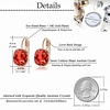image:imageAustrian Crystal Square Cushion Drop Leverback Earrings for Women 14K Rose Gold Plated Hypoallergenic JewelryRed