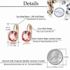 image:imageAustrian Crystal Square Cushion Drop Leverback Earrings for Women 14K Rose Gold Plated Hypoallergenic JewelryRose Pink