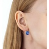 image:imageAustrian Crystal Square Cushion Drop Leverback Earrings for Women 14K Rose Gold Plated Hypoallergenic JewelrySapphire