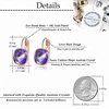 image:imageAustrian Crystal Square Cushion Drop Leverback Earrings for Women 14K Rose Gold Plated Hypoallergenic JewelryTanzanite