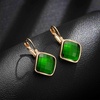 image:imageAustrian Crystal Square Leverback Drop Earrings for Women  Classic SquareCut Crystal14K GoldPlatedLeverback for Easy Secure WearGift Box IncludedFor Day and Evening EventsEmerald
