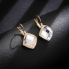 image:imageAustrian Crystal Square Leverback Drop Earrings for Women  Classic SquareCut Crystal14K GoldPlatedLeverback for Easy Secure WearGift Box IncludedFor Day and Evening EventsClear White