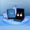 image:imageAustrian Crystal Square Leverback Drop Earrings for Women  Classic SquareCut Crystal14K GoldPlatedLeverback for Easy Secure WearGift Box IncludedFor Day and Evening EventsClear White