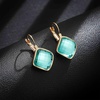 image:imageAustrian Crystal Square Leverback Drop Earrings for Women  Classic SquareCut Crystal14K GoldPlatedLeverback for Easy Secure WearGift Box IncludedFor Day and Evening EventsBlueGreen