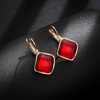 image:imageAustrian Crystal Square Leverback Drop Earrings for Women  Classic SquareCut Crystal14K GoldPlatedLeverback for Easy Secure WearGift Box IncludedFor Day and Evening EventsRed
