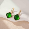 image:imageAustrian Crystal Square Leverback Drop Earrings for Women  Classic SquareCut Crystal14K GoldPlatedLeverback for Easy Secure WearGift Box IncludedFor Day and Evening EventsEmerald