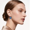 image:imageAustrian Crystal Square Leverback Drop Earrings for Women  Classic SquareCut Crystal14K GoldPlatedLeverback for Easy Secure WearGift Box IncludedFor Day and Evening EventsDark Blue