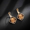 image:imageAustrian Crystal Square Leverback Drop Earrings for Women  Classic SquareCut Crystal14K GoldPlatedLeverback for Easy Secure WearGift Box IncludedFor Day and Evening EventsLight Topaz