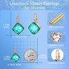 image:imageAustrian Crystal Square Leverback Drop Earrings for Women  Classic SquareCut Crystal14K GoldPlatedLeverback for Easy Secure WearGift Box IncludedFor Day and Evening EventsBlueGreen