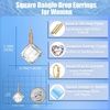 image:imageAustrian Crystal Square Leverback Drop Earrings for Women  Classic SquareCut Crystal14K GoldPlatedLeverback for Easy Secure WearGift Box IncludedFor Day and Evening EventsClear White