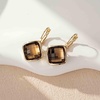 image:imageAustrian Crystal Square Leverback Drop Earrings for Women  Classic SquareCut Crystal14K GoldPlatedLeverback for Easy Secure WearGift Box IncludedFor Day and Evening EventsLight Topaz