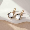 image:imageAustrian Crystal Square Leverback Drop Earrings for Women  Classic SquareCut Crystal14K GoldPlatedLeverback for Easy Secure WearGift Box IncludedFor Day and Evening EventsClear White