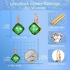 image:imageAustrian Crystal Square Leverback Drop Earrings for Women  Classic SquareCut Crystal14K GoldPlatedLeverback for Easy Secure WearGift Box IncludedFor Day and Evening EventsEmerald