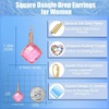 image:imageAustrian Crystal Square Leverback Drop Earrings for Women  Classic SquareCut Crystal14K GoldPlatedLeverback for Easy Secure WearGift Box IncludedFor Day and Evening EventsPink