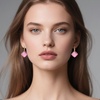 image:imageAustrian Crystal Square Leverback Drop Earrings for Women  Classic SquareCut Crystal14K GoldPlatedLeverback for Easy Secure WearGift Box IncludedFor Day and Evening EventsPink