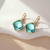 image:imageAustrian Crystal Square Leverback Drop Earrings for Women  Classic SquareCut Crystal14K GoldPlatedLeverback for Easy Secure WearGift Box IncludedFor Day and Evening EventsBlueGreen