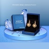 image:imageAustrian Crystal Square Leverback Drop Earrings for Women  Classic SquareCut Crystal14K GoldPlatedLeverback for Easy Secure WearGift Box IncludedFor Day and Evening EventsLight Topaz