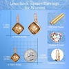 image:imageAustrian Crystal Square Leverback Drop Earrings for Women  Classic SquareCut Crystal14K GoldPlatedLeverback for Easy Secure WearGift Box IncludedFor Day and Evening EventsLight Topaz